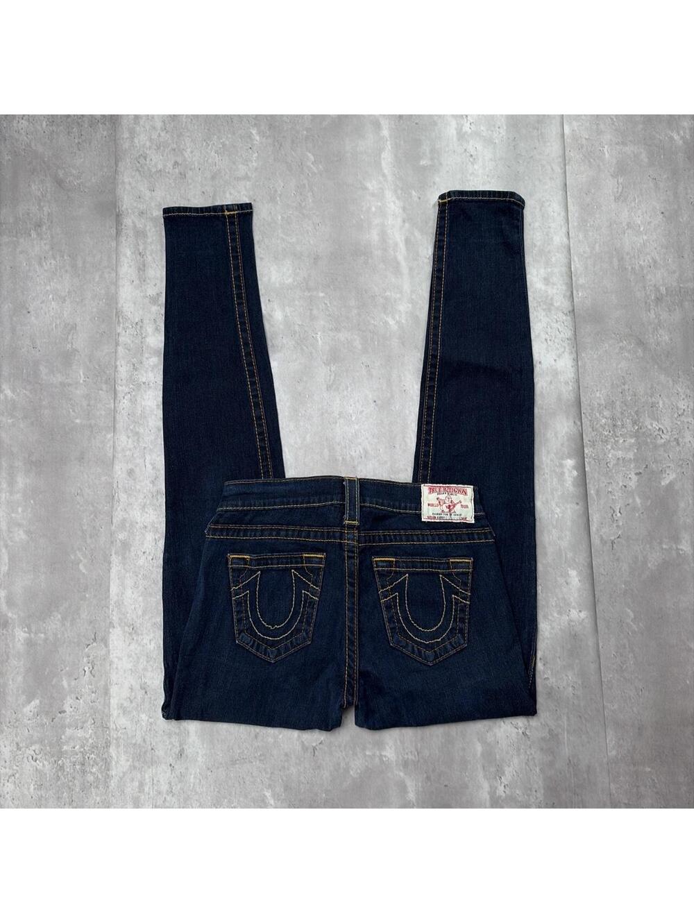 Y2K Dark Wash True Religion Grunge Casey Skinny Denim Jeans